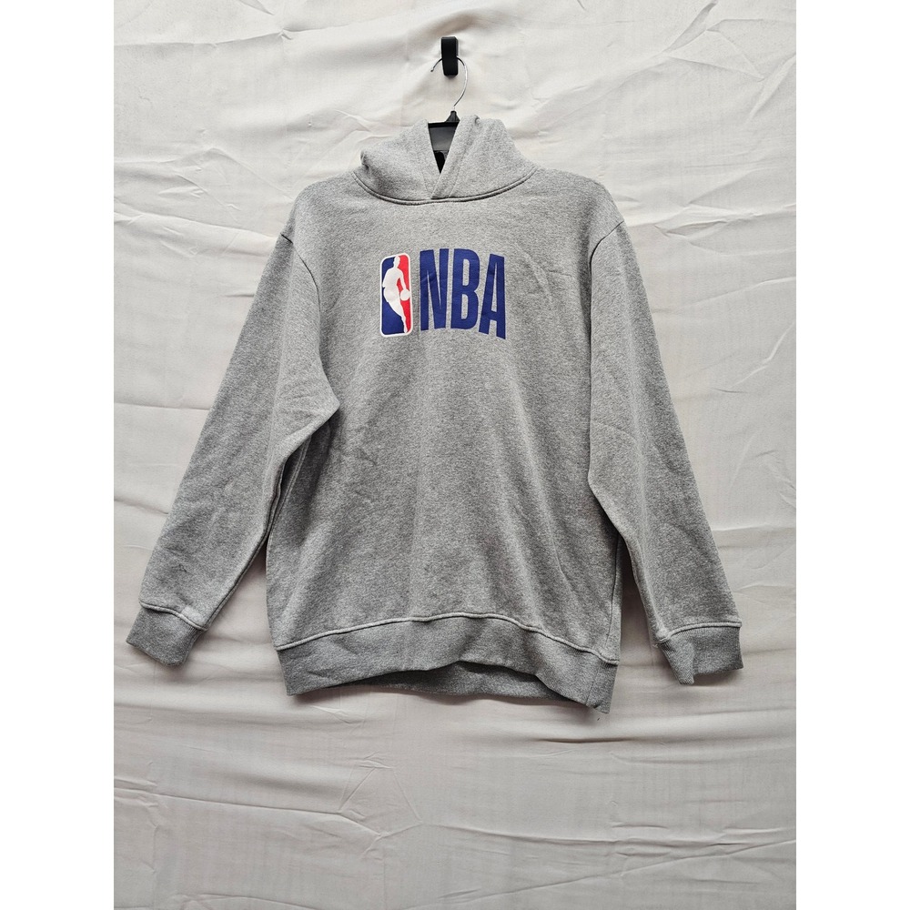 NBA Youth XL 16/18 Heather Gray Fleece Pullover Hoodie Embroidered Logo BDZX